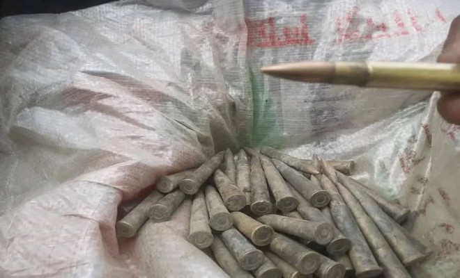 ধোবাউড়ায় পুকুর খননের সময় পাওয়া গেল ৬০ রাউন্ড গুলি